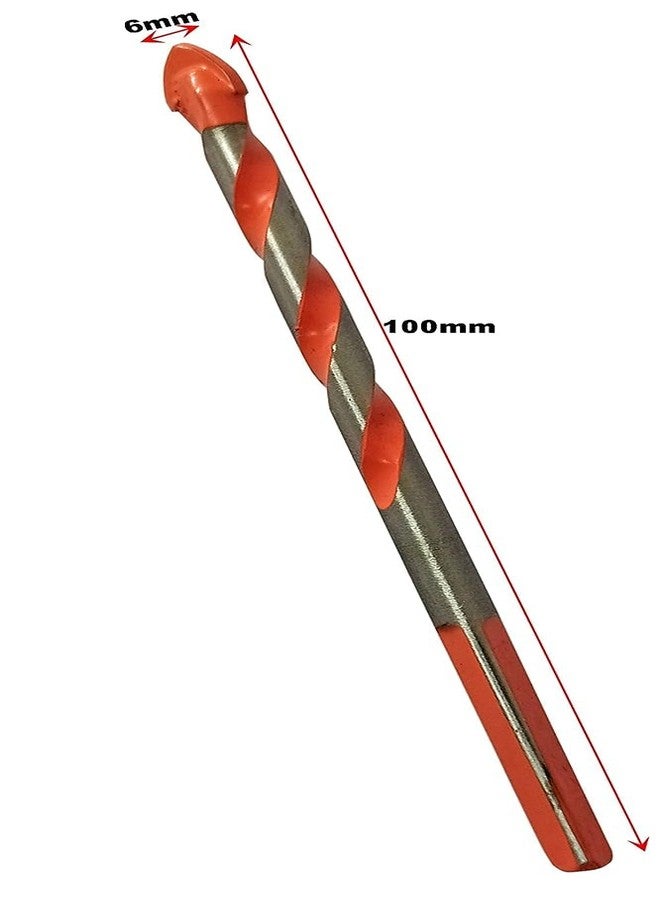 Inditrust مجموعة مثقاب زجاج وبلاط سيراميك جديدة من سبائك الصلب من إنديترست، 10 قطع، مثقاب صدمي من سبائك الصلب، 6 مم، أداة حفر جدارية مثلثة الشكل - Image 2